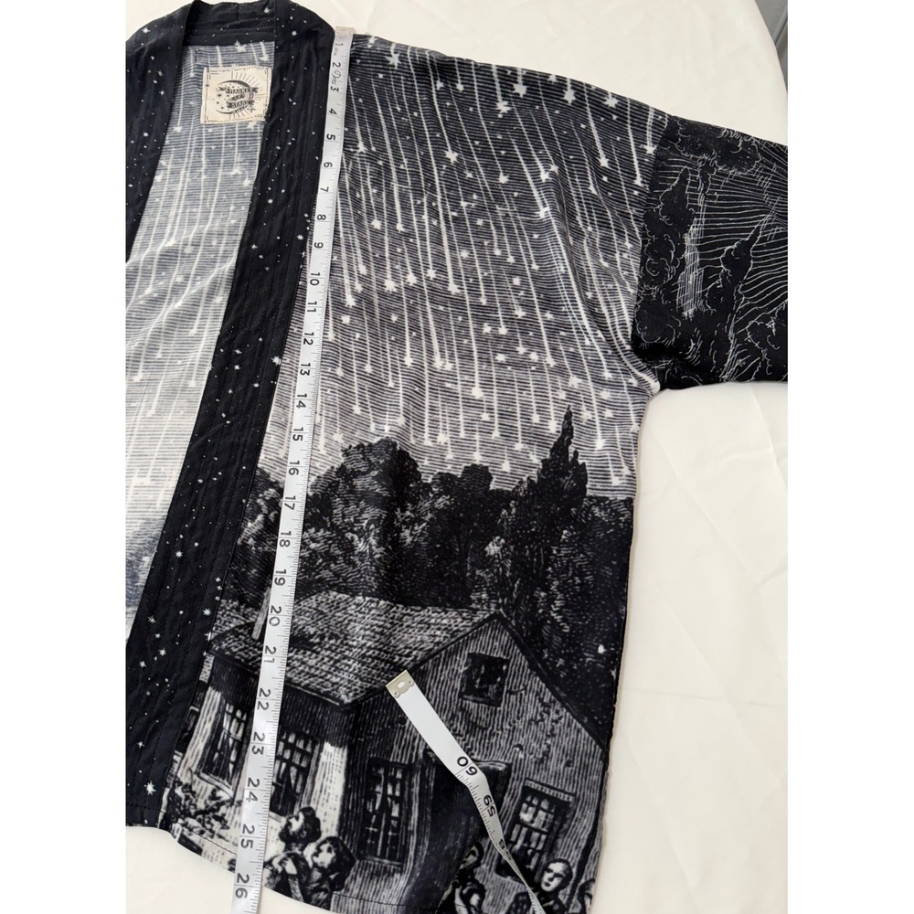 Market of Stars Stargazer Pixie Kimono Cardigan Art to Wear Galaxy Print Hippie - Picture 9 of 10